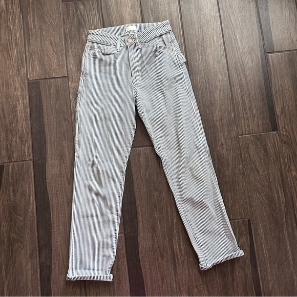 Porter Blue Peyton Striped Painters Jeans Sz 23 - Picture 2 of 9